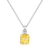 925 Sterling Silver Necklace Woman Square Zircon Ice Flower Cut High Charcoal Diamond Pendant Wedding Gift High Jewelry