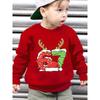 European Size Unisexs' Autumn/Winter Fashion -Lined Sweatshirt with Antlers Hanging String Lights "67" Number and Santa Hat Print
