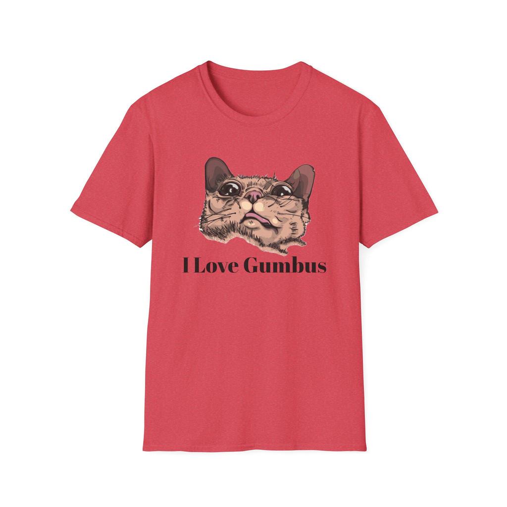 Lustiges Meme Ich Liebe Gumbus Katze Herren Damen T-Shirt Streetwear Oversized Lässig Geschenk Y2K Baumwolle Vintage T-Shirt Kurzarm lockeres Oberteil