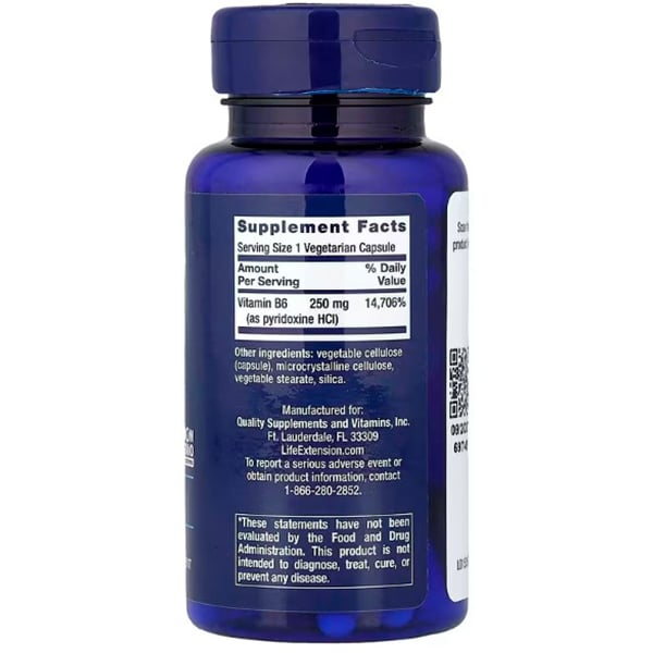 Vitamina B6 (piridossina), Vitamina B6 250, Life Extension 100 capsule (36346036)