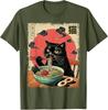 Cat Ramen Japanese Funny Graphic Tees Kawaii Cat Anime Gifts Unisex T-Shirt