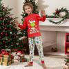 Print Cute Family Set Pajamas, Home Clothes, Family Set Long Sleeve Top Pants Set
