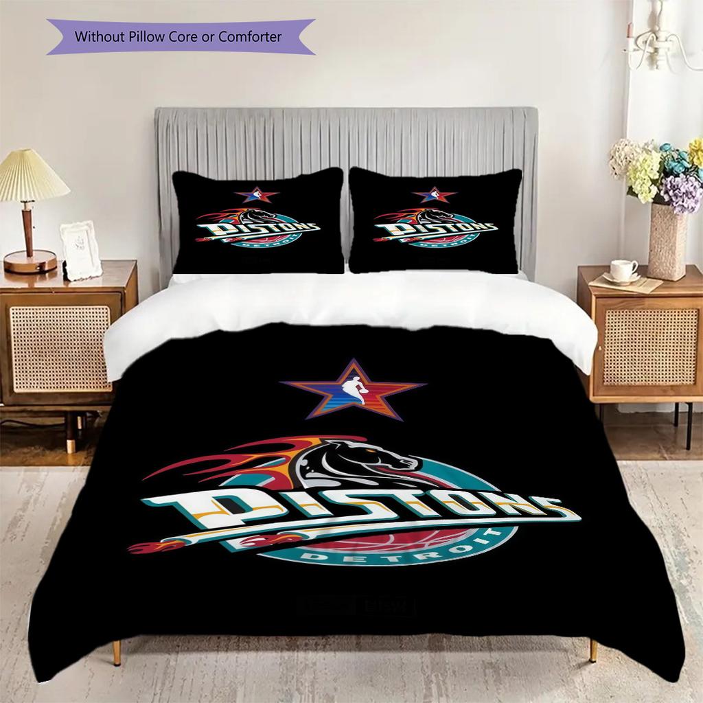 Detroit Pistons Basketball Theme Bedding(1 * duvet cover + 2 * pillowcase, without core) Christmas birthday gift Duvet cover and pillowcase