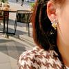 Luxury Flower Small Earrings Women's Exquisite Silver Color Yellow Stone Wedding Earrings Fine Jewelry