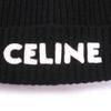 Excellent CELINE Knit cap Logo patch black wool mens 2A25R535Q Used