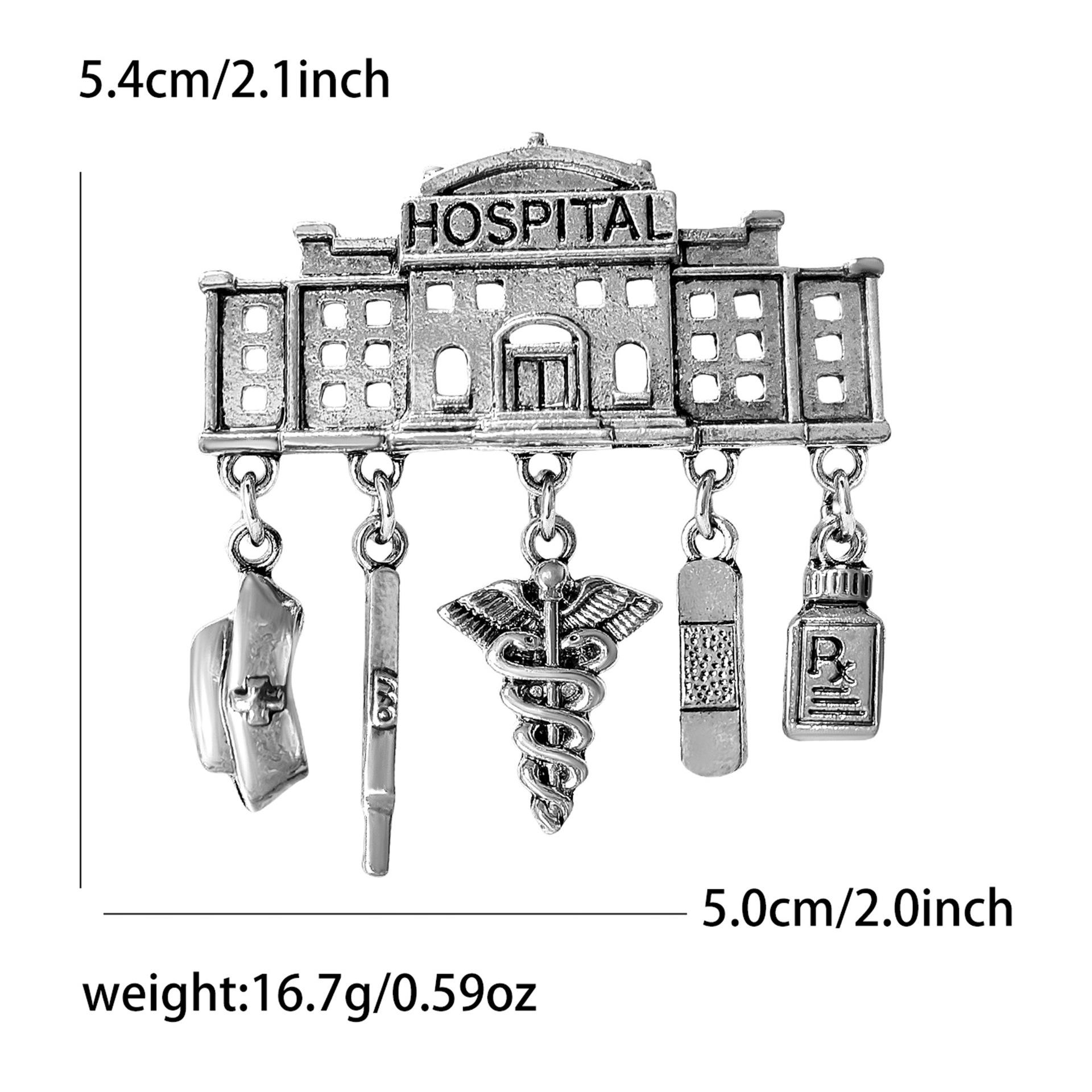 Artistic Retro Medical Pendant Brooch – Creative European American Style, Light Luxury Pin античный серебряного