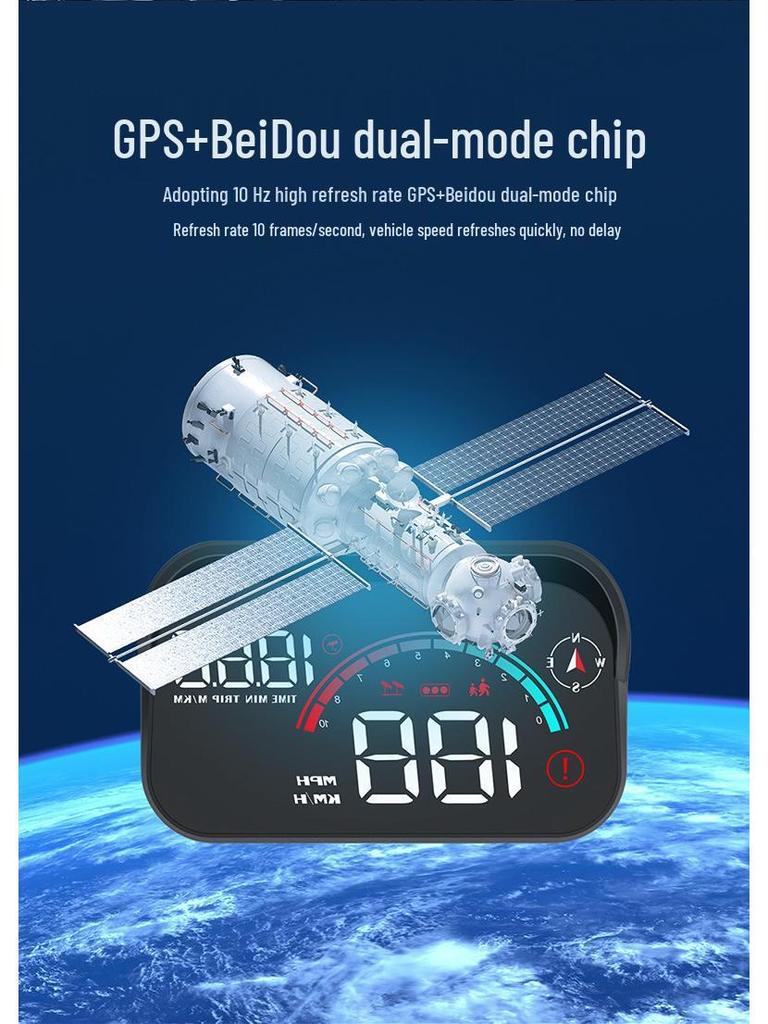 Multifunctional Car HUD with GPS, OBD Speed Display & Voice Alerts