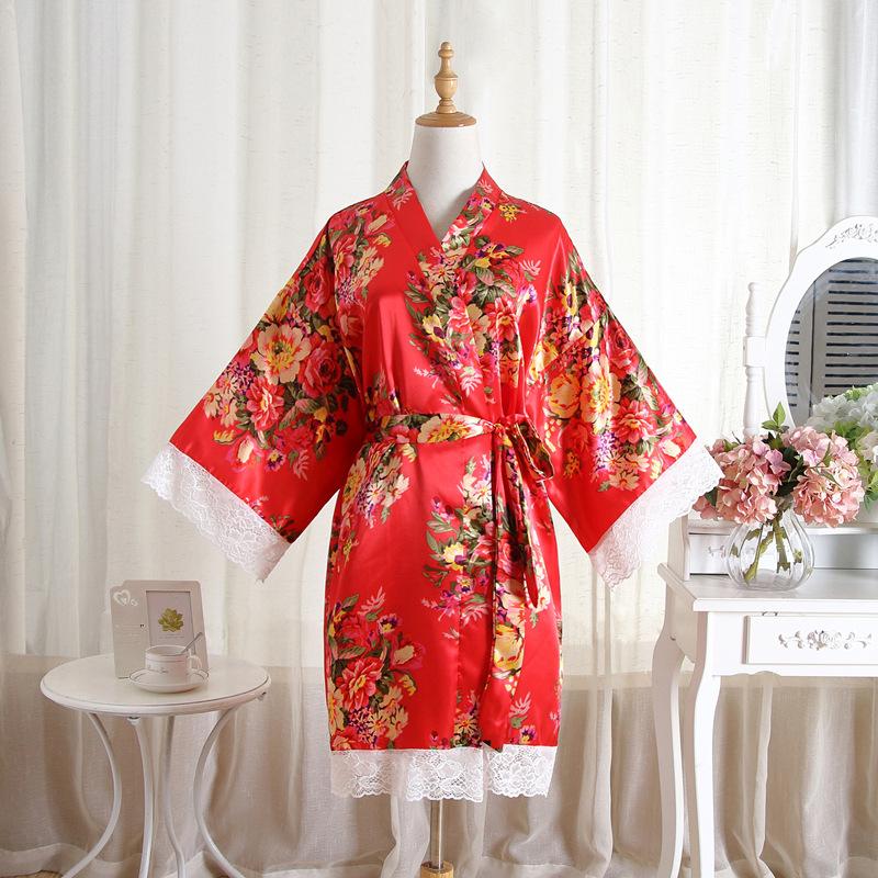 

Удобная домашняя одежда, летняя, для взрослых, атласный, пион, кружевной, ажурный, женский халат, ночная рубашка, халат, павлинье кимоно, мода, темперамент, элегантность One size