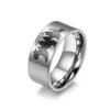 Polar Bear Flying Bird Forest Stainless Steel Ring Calls for Protecting Animal Environment Titanium Steel Ring