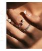 MODIAN S925 Sterling Silver Moonstone Ring for Women, Korean Style with Zirconia, Stackable Elegant Index Finger Ring.