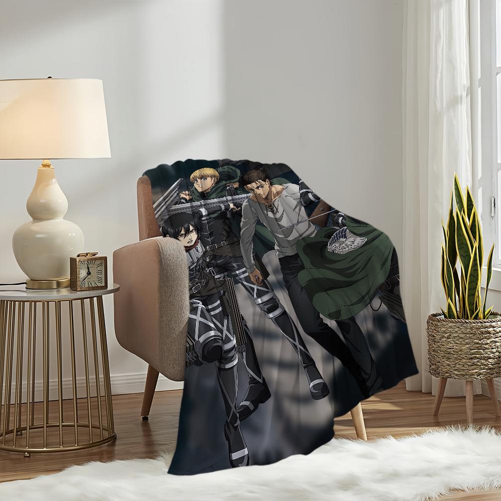 Anime A-Attack On T-Titan Cool Blanket Soft Comfortable Nap Plush Suitable For Iiving Room Office Bedroom Birthday Home Kid Gift
