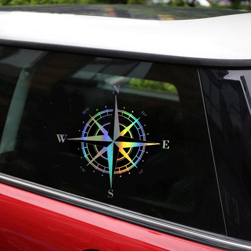Three Ratels Car Sticker NSWE Compass Funny Car Decal Reflective 3D Stickers On Car Warning Sign Vinyl Car Styling Accessories