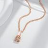 Rose Gold Color Crystal Flower Pendant Necklace For Women Full Shiny Natural Zircon Accessories Daily Fine Jewelry