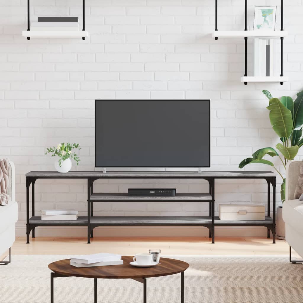 TV Cabinet Gray Sonoma 161 x 35 x 45 cm Particleboard & Iron