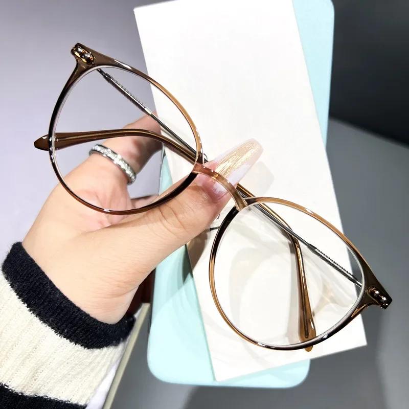 Finished Blue Light Blocking Nearsighted Eyeglasses Diopter 0 To -4.0 Luxury Women Men's Prescription Myopia Minus Glassses