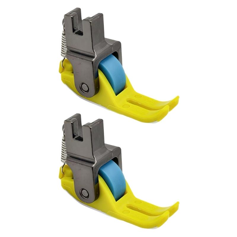 2Pcs Replaceable Flat Car Roller Presser Foot Sewing Machine Accessory for Shirts Curtains Canvas Fabric Leather Sewing
