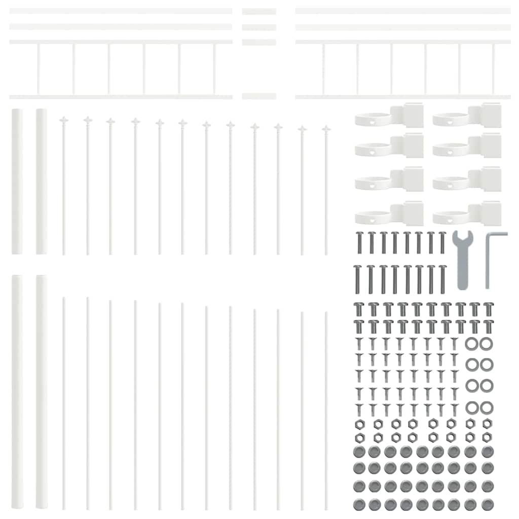 Garden Fence Woerden White 170 x 225 cm Powder Coated Steel
