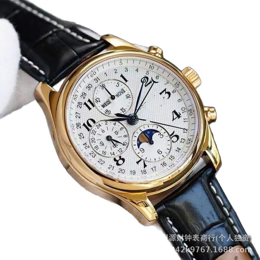 Langjia Mingjiang Stal Nierdzewna Męski Automatyczny Zegarek z Fazami Księżyca - Wodoodporny, Wysokiej Jakości.