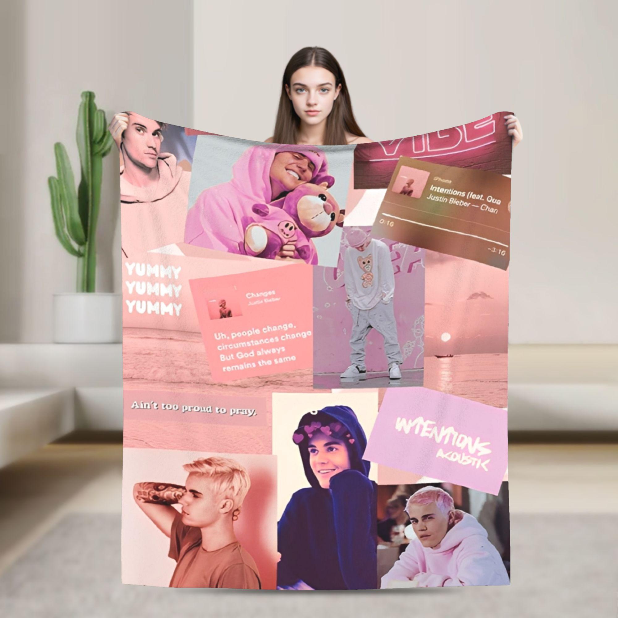 Monika Chen Unisex Justines Bieberes Pop Singer Blanket Warm Cozy Fluffy Throw Blankets For Couch 50X60 Inch Multi-Size Plush Thin Quilt
