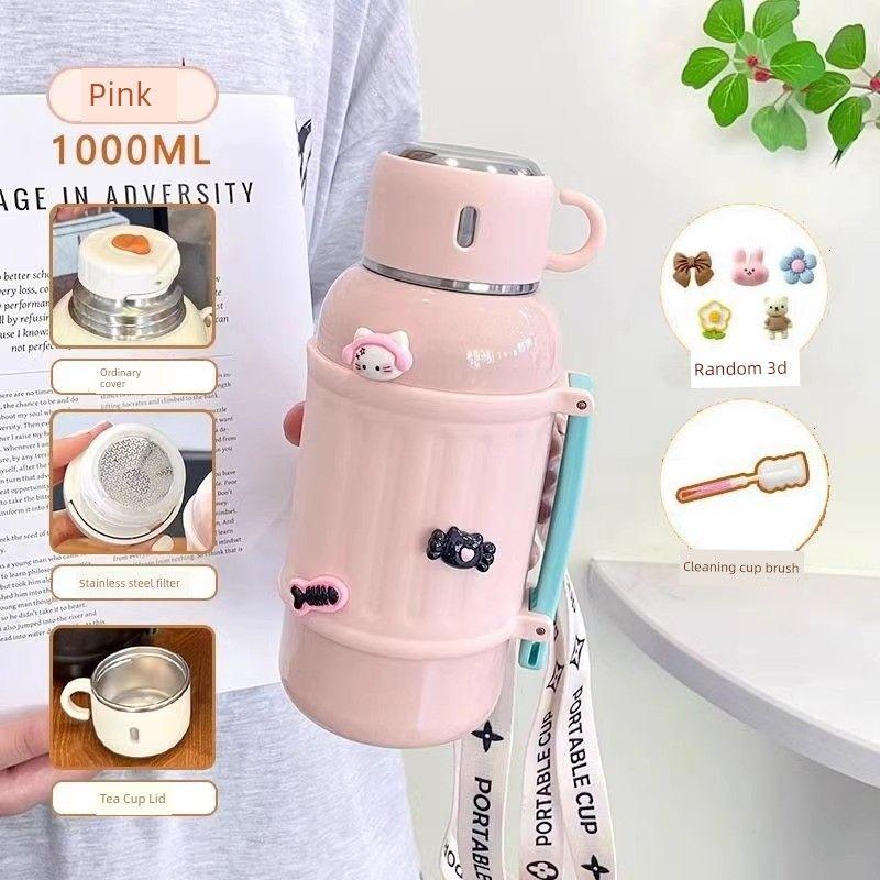 Large-Capacity Thermos Cup 2025 New Model for Male and Female Students, High-Looking 316 Stainless Steel Outdoor Portable Tea-Making Kettle