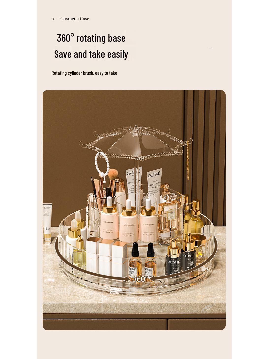 Elegant Rotating Acrylic Cosmetic Organizer прозрачный белый