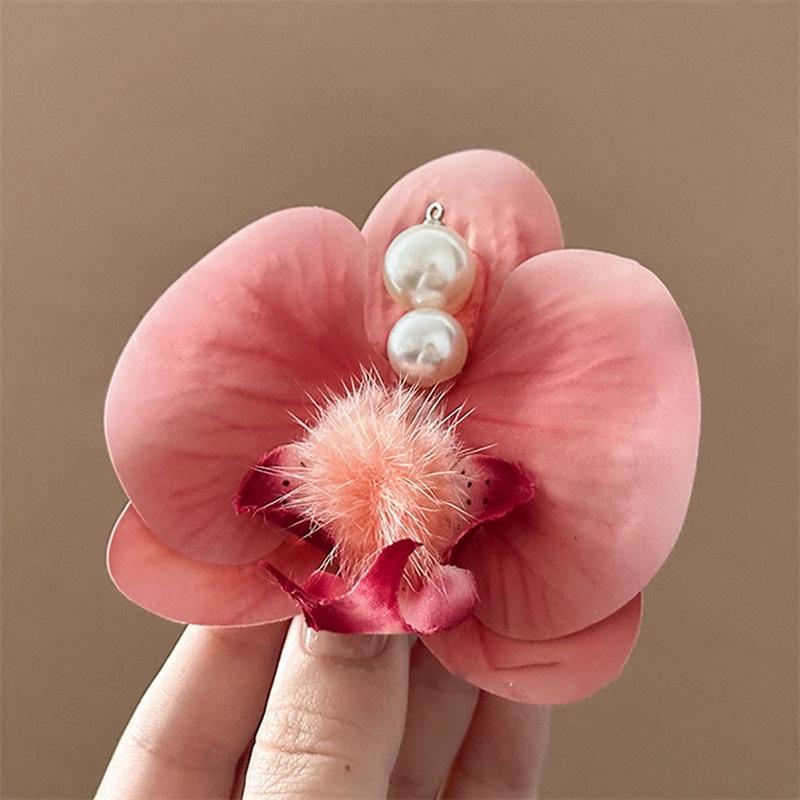 

New Spring/Summer Pink Cherry Blossom Haircomb Women s Vacation Style Atmosphere Flower Coiled Hair Side Maruko Head Hairpin