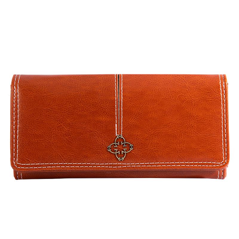 Women's Long Oil Wax Leather Wallet 2025 - Retro European & American Style, Large Capacity Clutch with Coin Purse & Zipper.