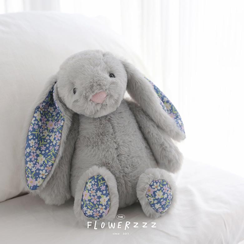Rabbit Plushies Bonnie Rabbit Floral Ears Plush Toys Rabbit Stuffed Dolls Kawaii Room Decor Toy Soft Sofa Cushion Kids Gift 30cm