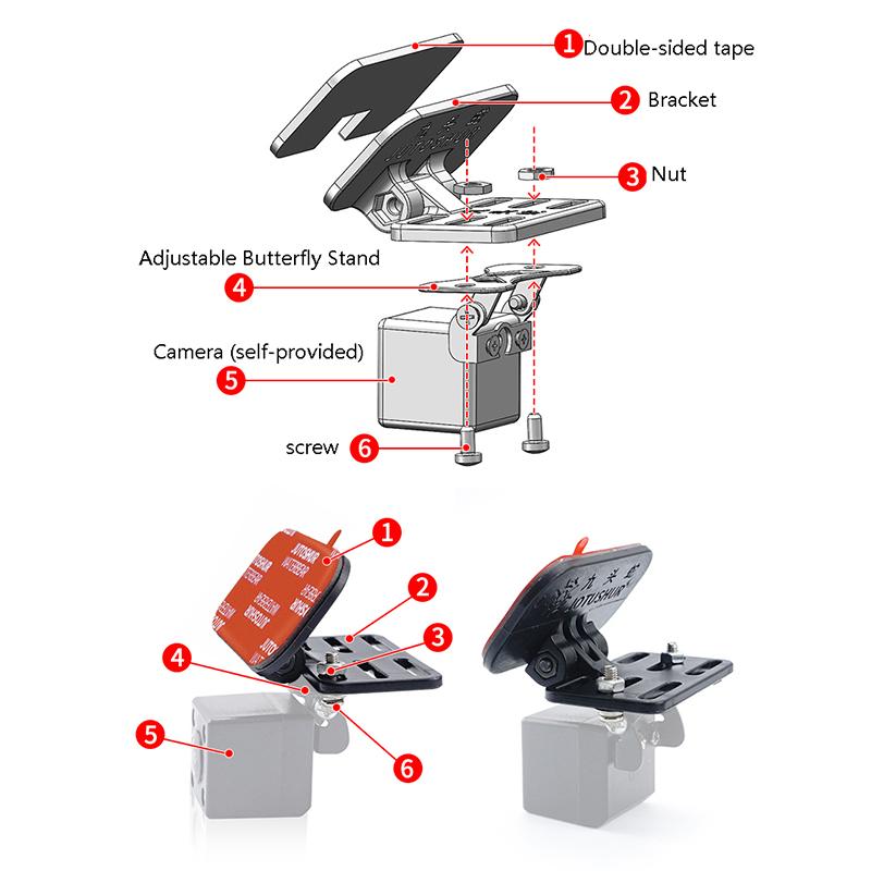 Universelle Halterung für die Montage der Rückfahrkamera, Halterung für die Heckscheibe, für die meisten Dashcams mit Rückfahrkameras