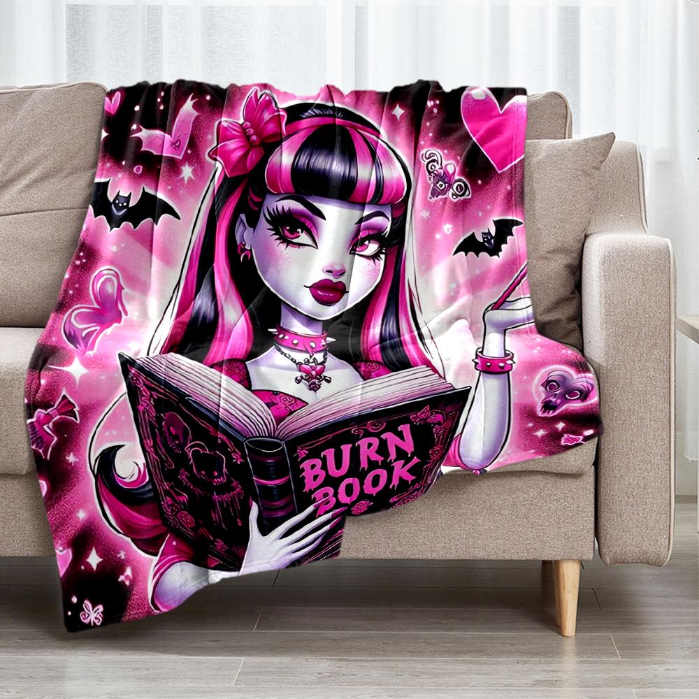 Monster High Theme Printed Blanket - Perfect for Couch, Bed, Travel & Outdoor Use | Machine Washable, Cozy & Durable.