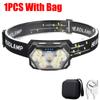 9 Led Powerful Sensor Headlamp USB Rechageable Head Flashlight 6 Modes LED Headlight Camping Lantern Hiking Fishing Head Torch