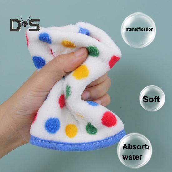 5Pcs Dish Towel Rainbow Dot Coral Velvet Rags Super Soft Absorbent Microfiber Towels Kitchen Drying Hands Tableware