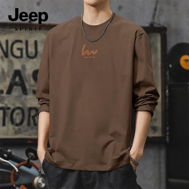 JEEP SPIRIT Men s Pure Cotton Long Sleeve T-Shirt 4XL