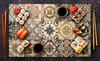 GLASS PROTECTIVE PLATE FOR STOVE 80x52 MOSAIC