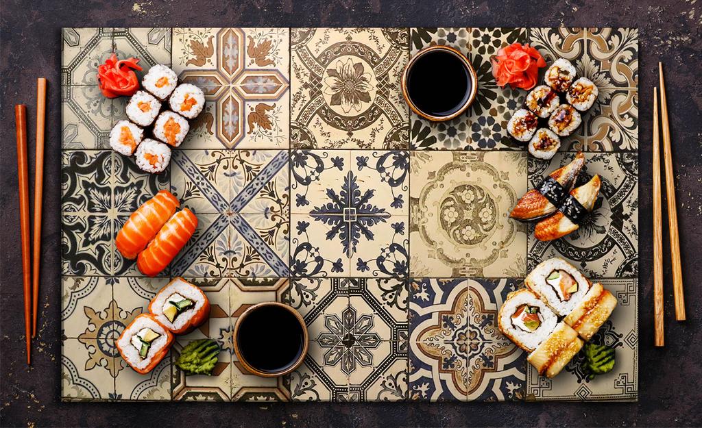 GLASS PROTECTIVE PLATE FOR STOVE 80x52 MOSAIC