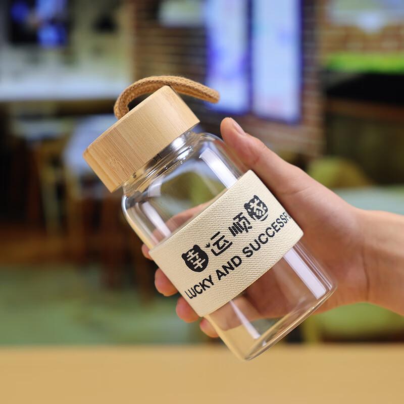 Aiqiyi DH Portable Heat-Resistant Glass Water Bottle with Tea Infuser