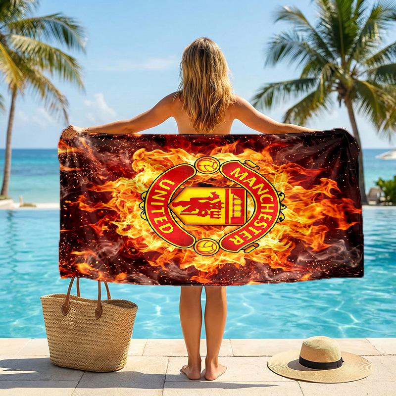 Telo da Spiaggia Asciugatura Rapida Manchester United FC Stampa Microfibra Assorbente Portatile da Viaggio per Nuoto