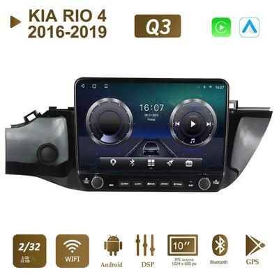 Radio samochodowe z Androidem dla KIA RIO 4 2016-2019 z pokrętłem 10 Cal odtwarzacz multimedialny nawigacja GPS Carplay 2 + 32GB