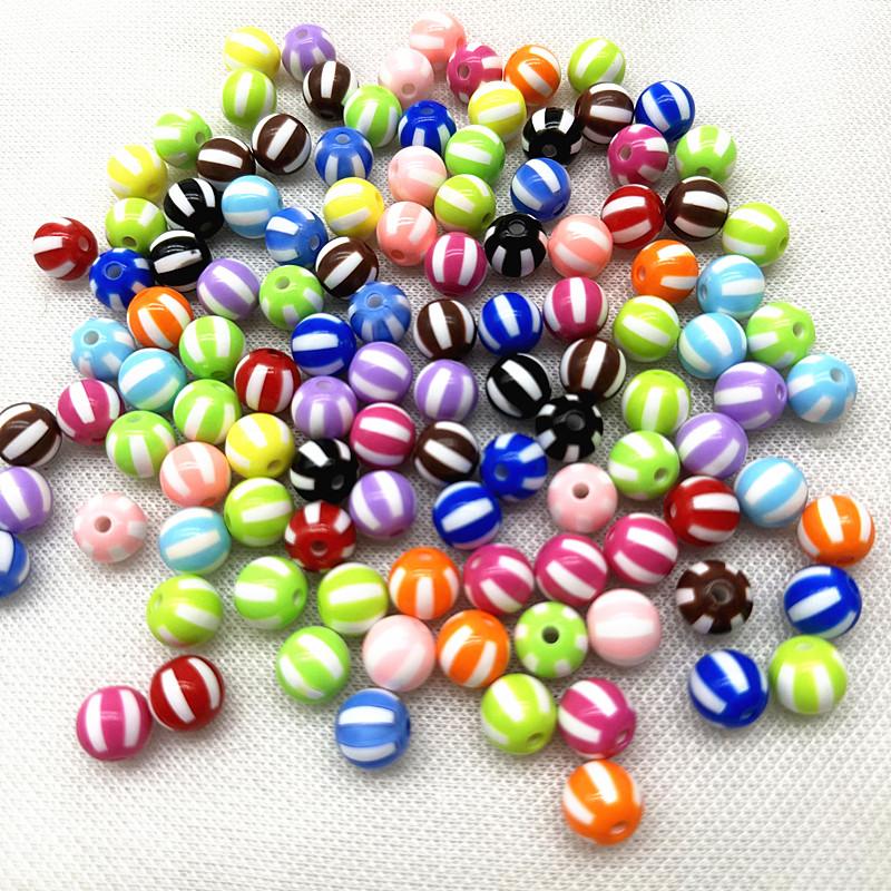 

20pcs 12mm Macaron Double Color Watermelon Stripe Round Bead DIY Car Hanging Bead Bracelet Accessories