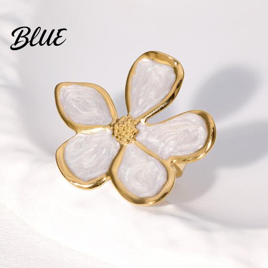 Pastoral Style Ring Finger Five-Petal Flower Shape Open Adjustable Fit