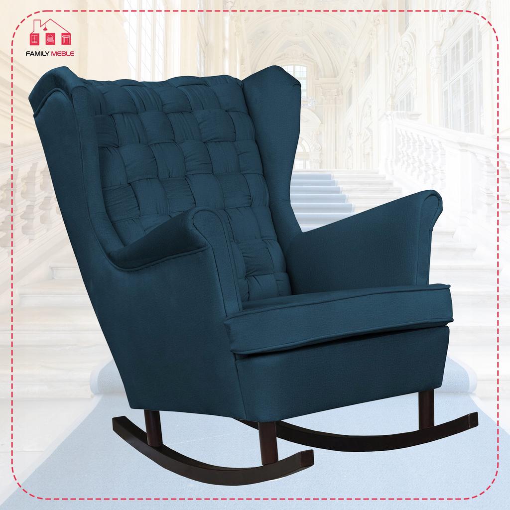 Fotel uszak bujany Carol Duo Family Meble beżowy pudrowy pastelowy kratka