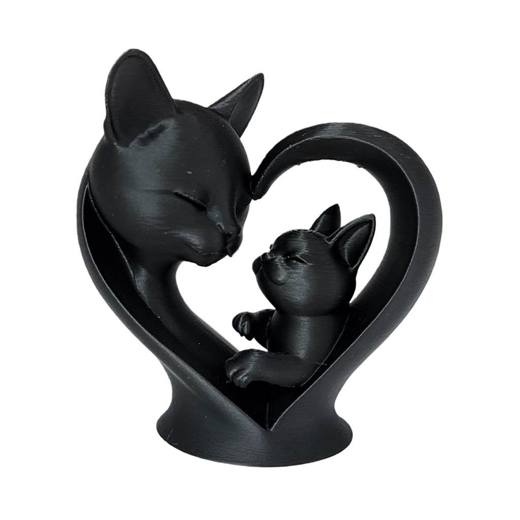 Mother and Child Cats Statues Animal Sculptures Cats Figurines Ornament for Living Room,Bookshelf,Side Table Decorations