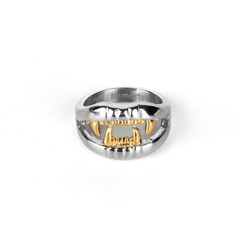 

Мужское и женское ретро кольцо из титановой стали в виде зуба вампира - Модное, Простое, Универсальное, Парный стиль. Size 8