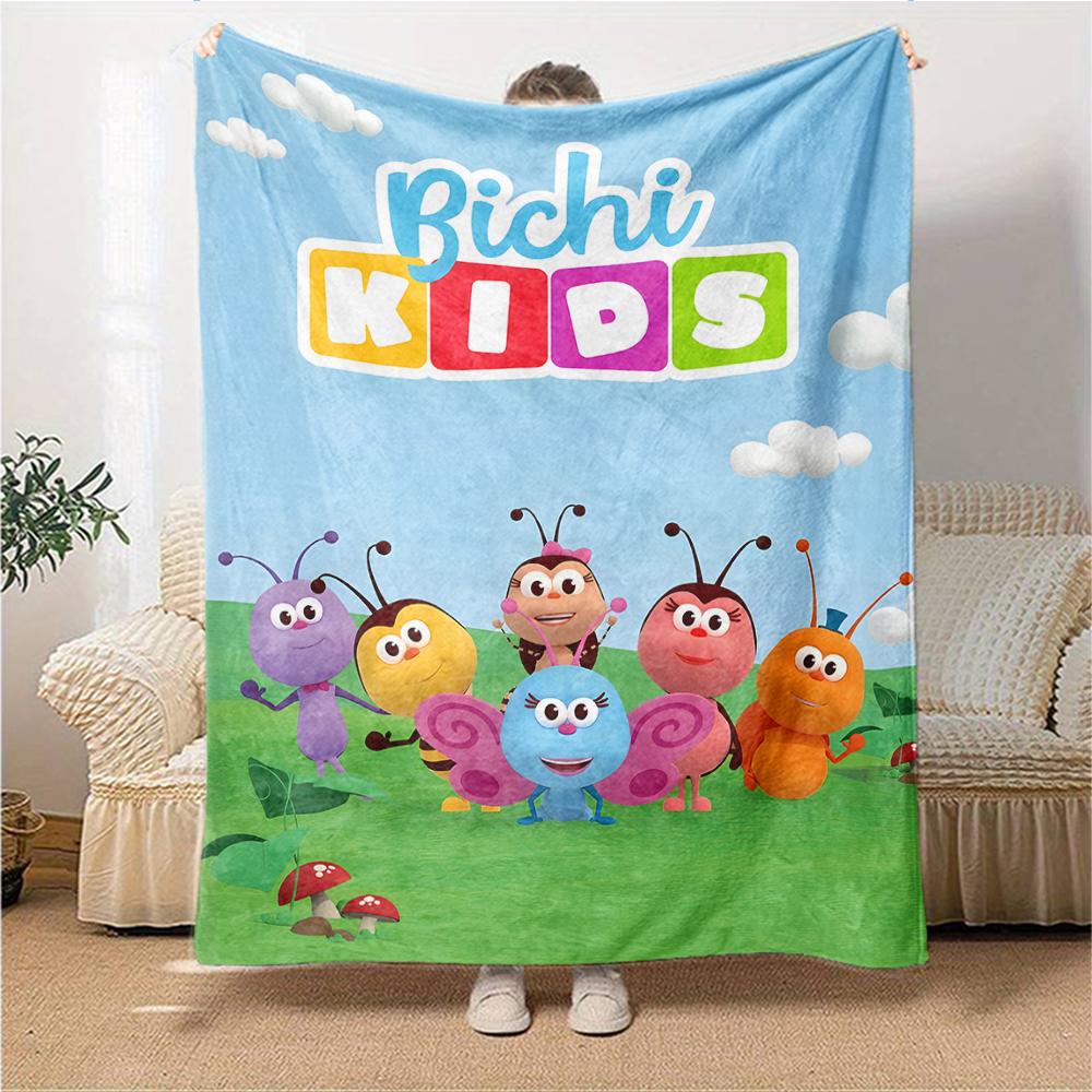 1Pc Bugs Garden Blanket For Couch Bed Plush Cozy Fuzzy Blanket Super Soft Warm Blankets For Fall And Winter 09187