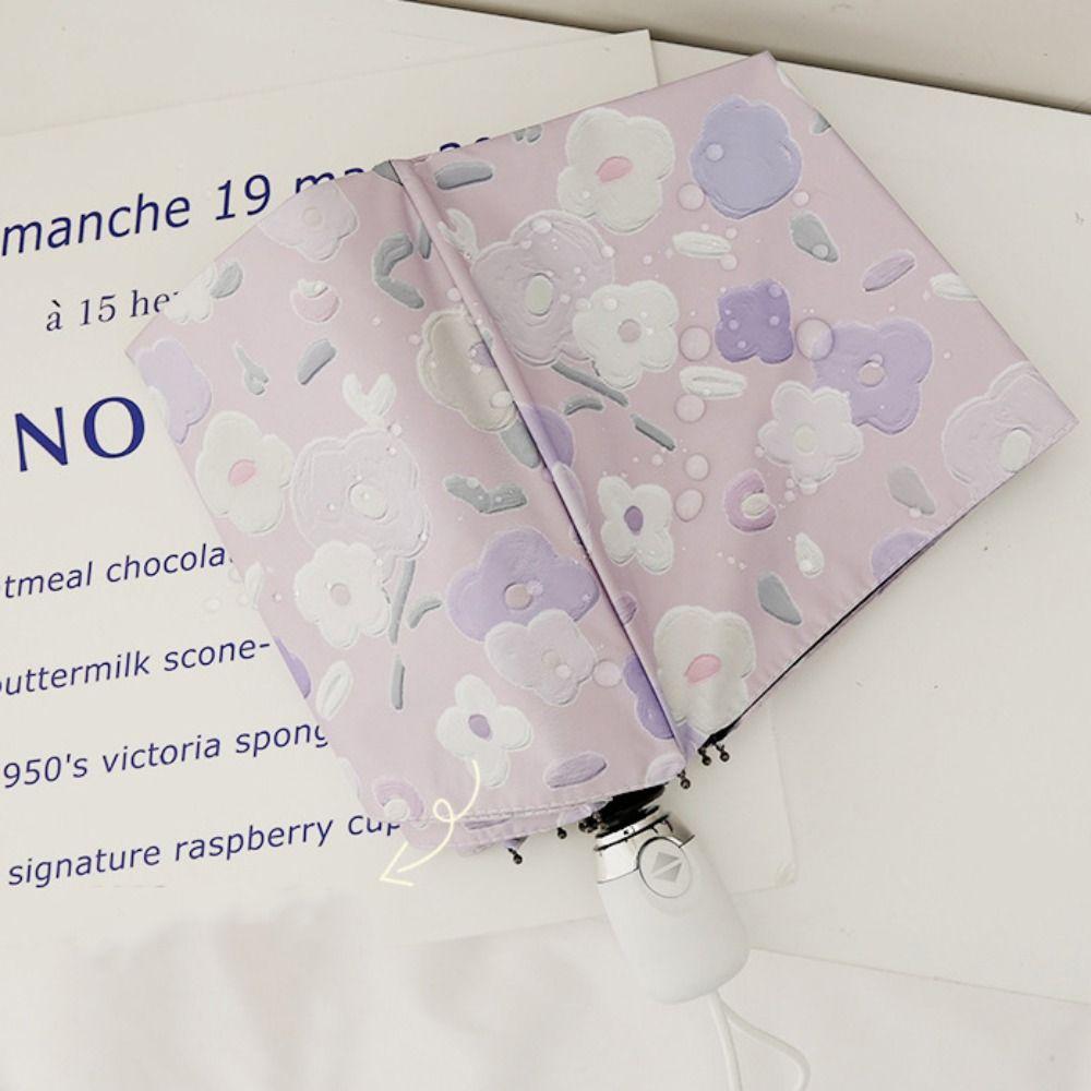 Faltbarer UV-Schutzschirm Vinyl Automatischer Schirm Damen Sonnenschirm Regenschirm Outdoor