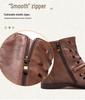 Shanghai Jiezhou 2024 Sandales Bottes Hautes Découpes Rétro en Cuir de Vachette - Chaussures Décontractées Confortables Polyvalentes pour Femmes