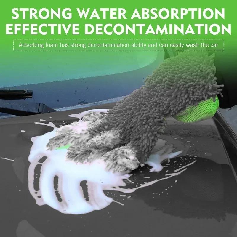 All in One 5 Finger Car Wash Gloves Microfiber Mitts Waterproof and Scratch Free for Safe Washing of Paint Wheels Interior