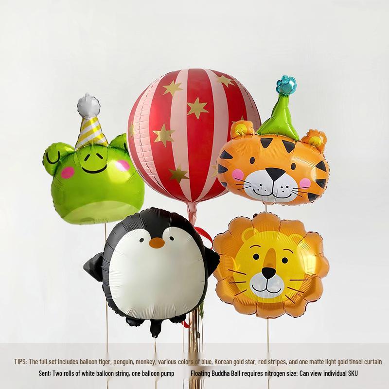 Cute Cartoon Animal Foil Balloons for Baby's First Birthday or Children's Festival Decorations