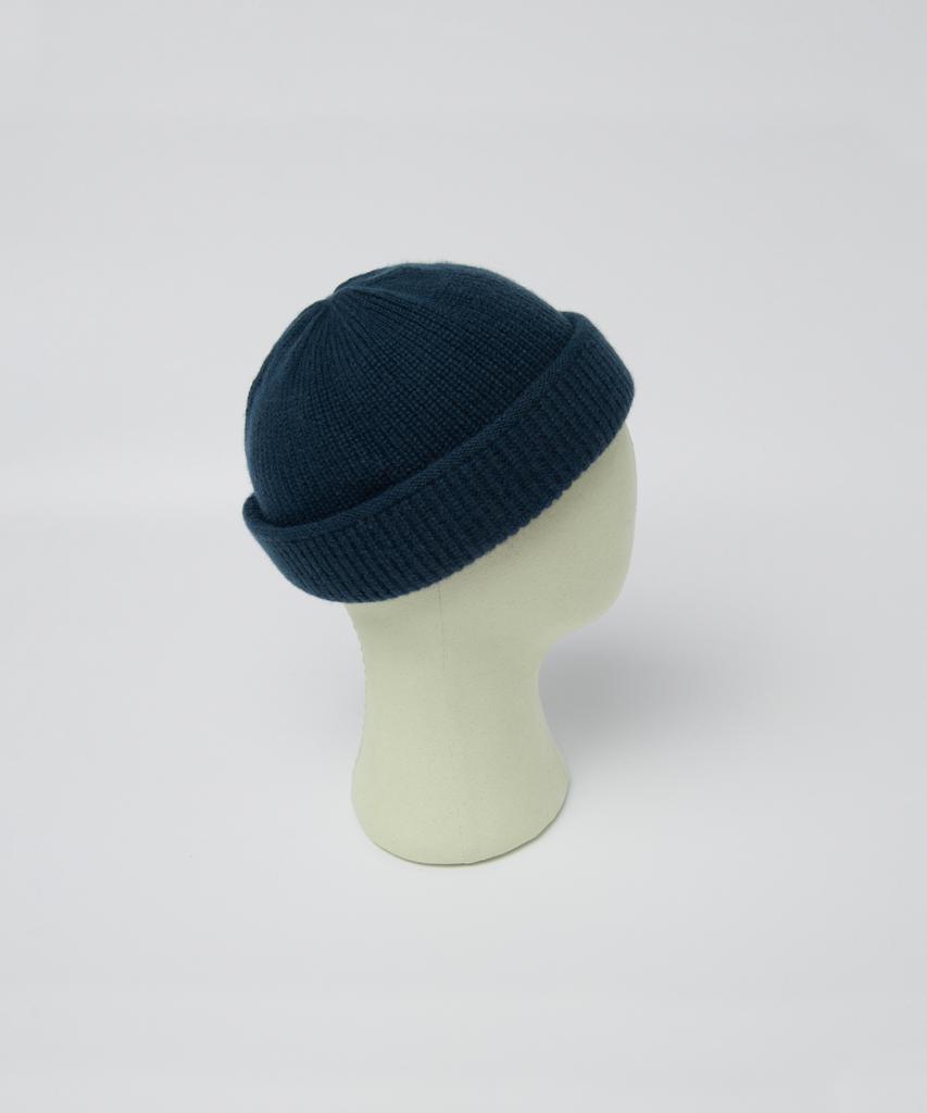 Lamolaeng Merino Wool Double Cuff Watchcap Navy
