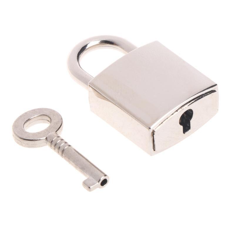 Mini Square Archaize Padlocks With For Key Metal For Wish Lock Jewelry Box Decorative Padlock For Boys, Girls, Students